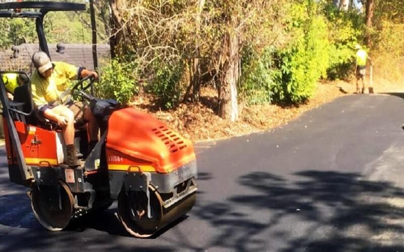 Asphalt driveway to dry